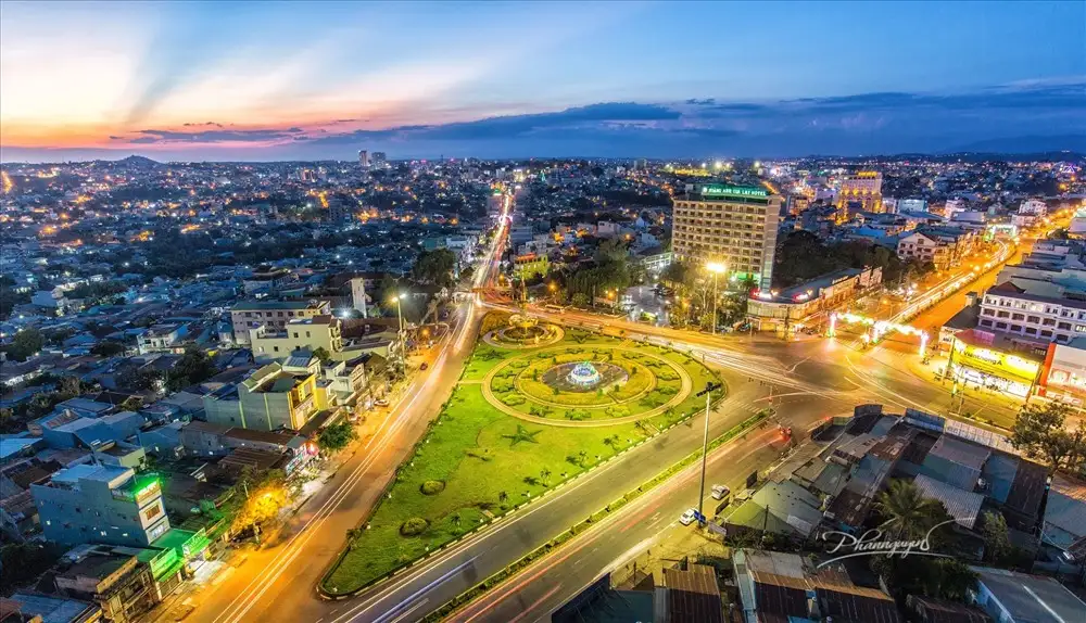 Thành phố Gia Lai nhìn từ trên cao với Phường Quy Nhơn Bắc nằm ở phía Bắc