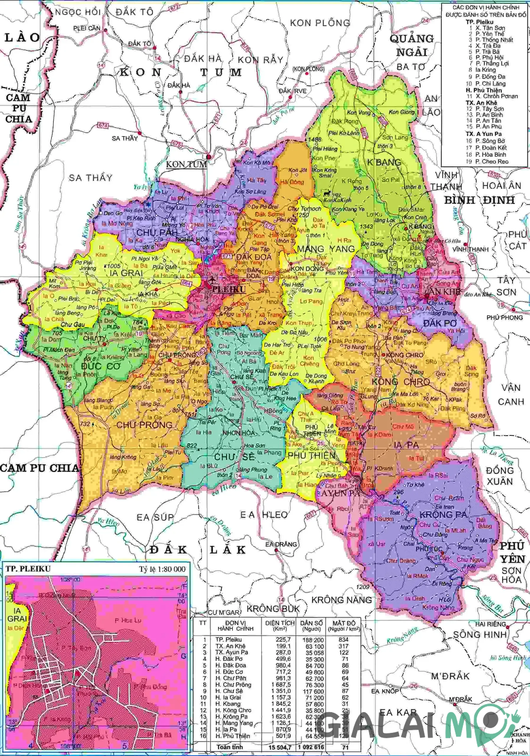 Bản đồ phường Hoài Nhơn Nam thành phố Pleiku tỉnh Gia Lai