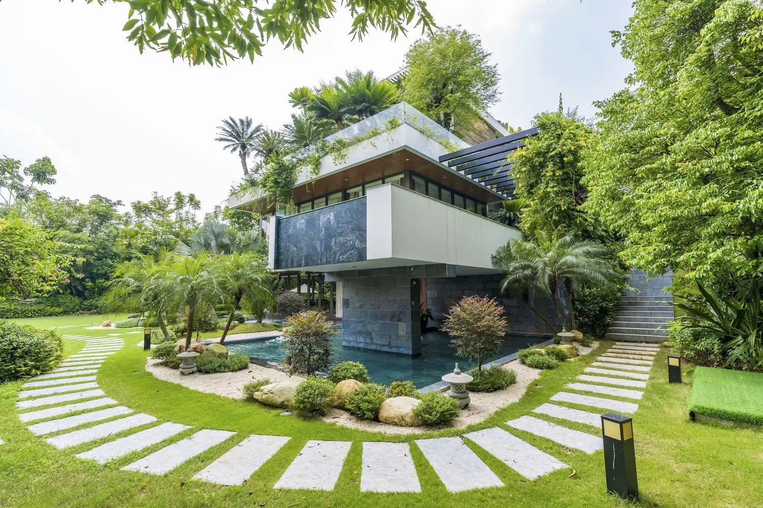 Minh họa biệt thự trong khu vườn xanh tại phường Bình Định