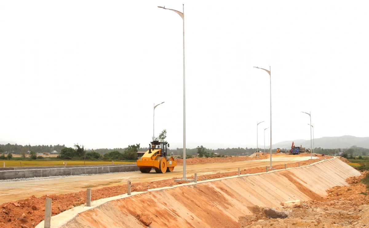 Công trình xây dựng đang được triển khai tại phường Hoài Nhơn Đông