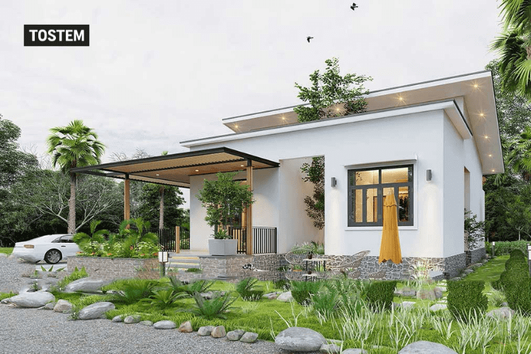 Ngôi nhà hiện đại với thiết kế tinh tế và sân vườn rộng rãi